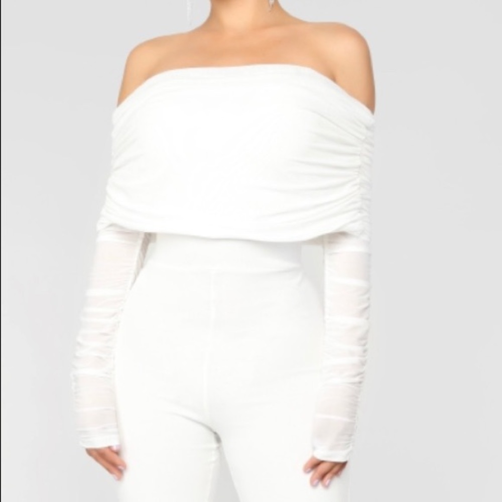 Kendall Ruched Jumpsuit ( white)